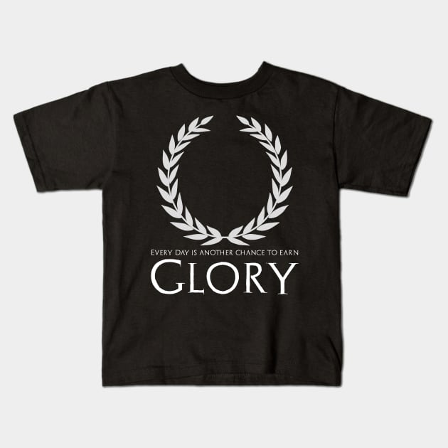 Glory - Inspiring & Motivating Quote - Ancient Greece Kids T-Shirt by Styr Designs